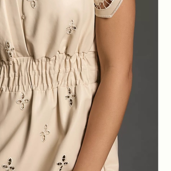Anthropologie The Somerset Maxi Dress Faux Leather Embroidered Edition Tiered - Picture 4 of 6